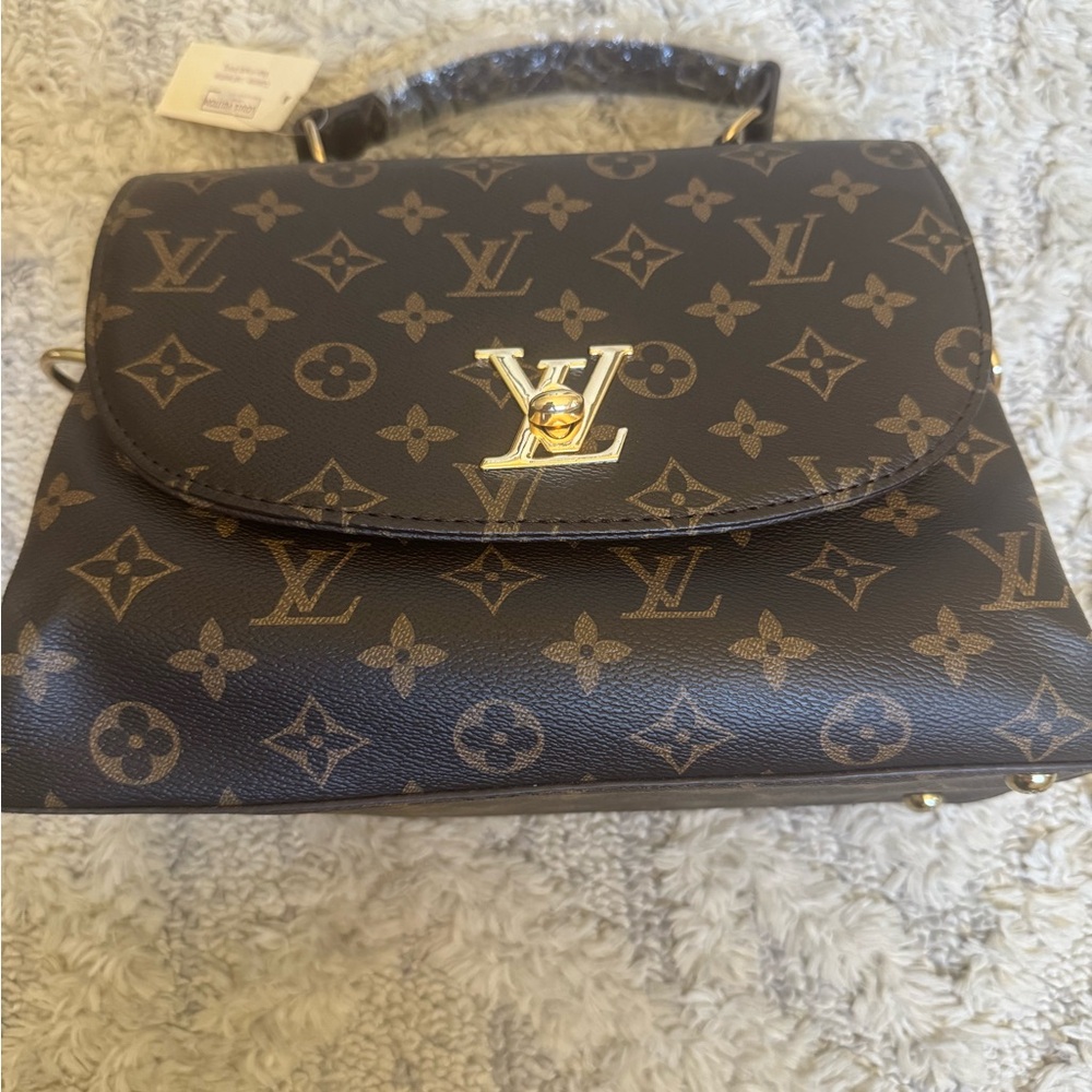 Louis Vuitton Black and Gold Monogram Satchel